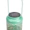 7" Green Integrated Floral Pattern Outdoor Solar Lantern with Handle